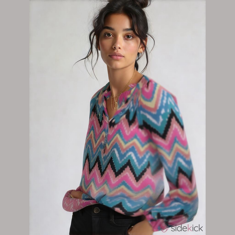 Lily Pulitzer Elsa Silk Chevron Women's Bouse